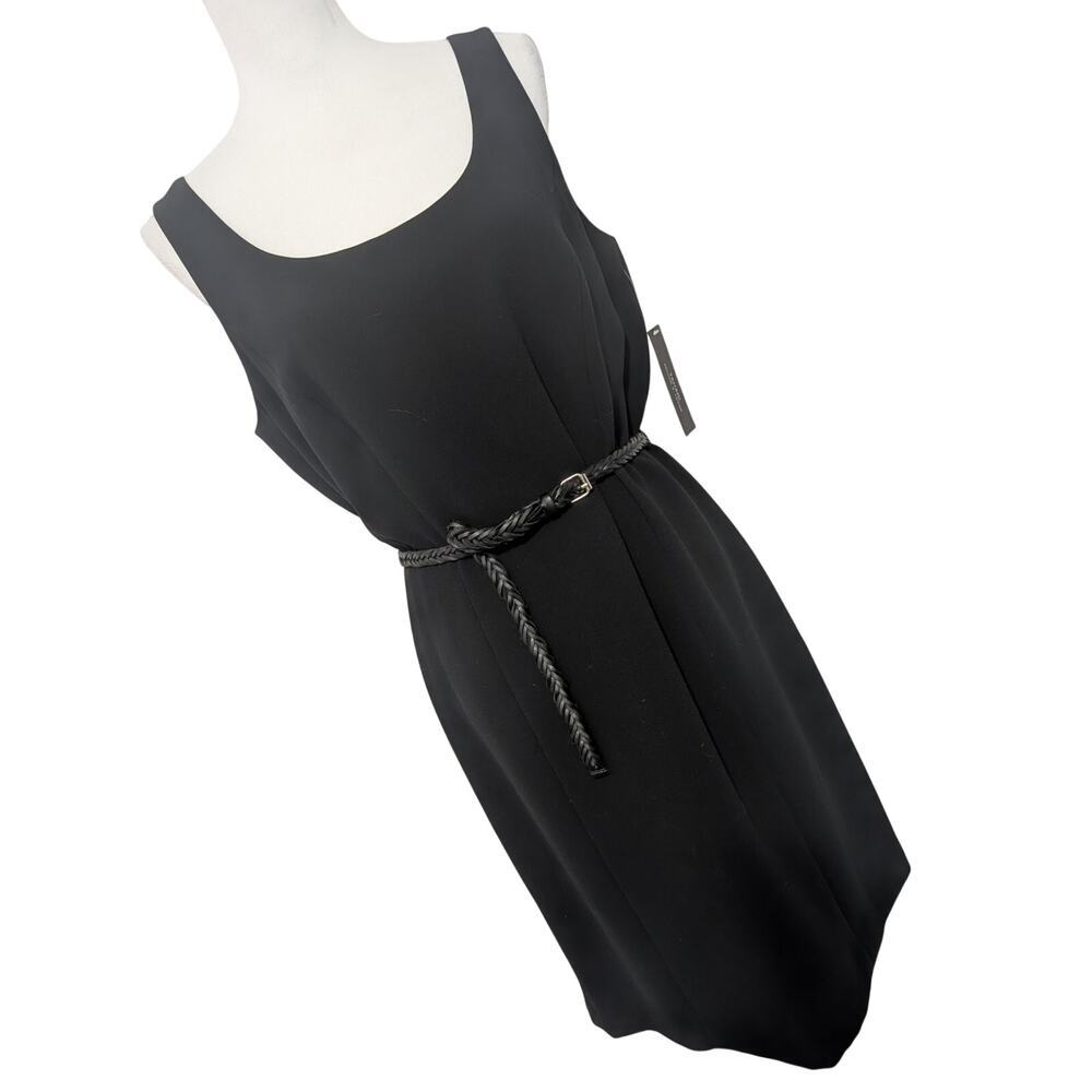 NWT! TAHARI! RICH, SATURATED BLACK SHIFT STYLE SLEEVELESS DRESS! SIZE 12